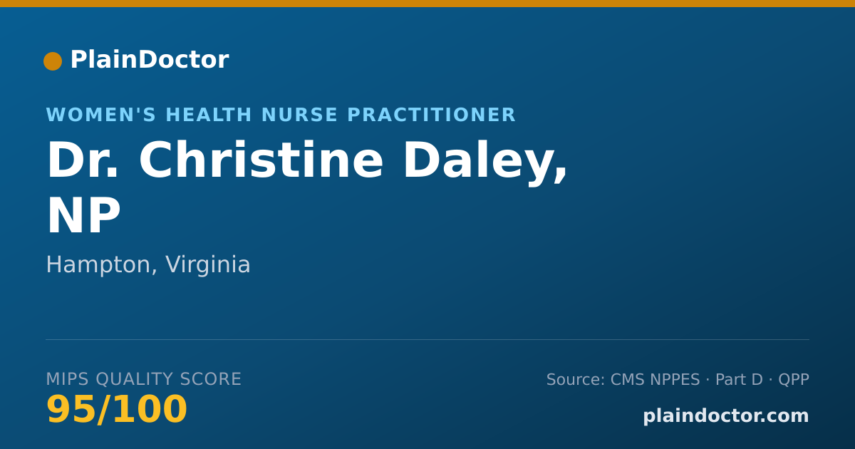 Shareable card for Christine Daley, NP - Women's Health Nurse Practitioner, Hampton, VA