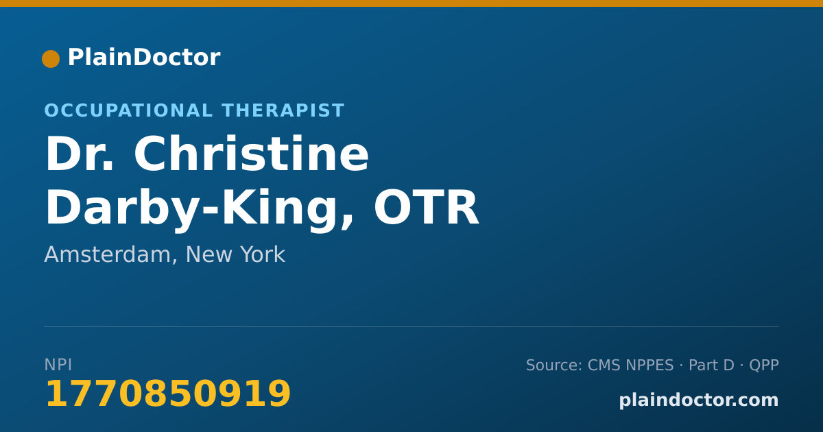 Shareable card for Christine Darby-King, OTR - Occupational Therapist, Amsterdam, NY