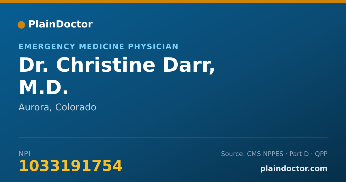 Shareable card for Christine Darr, M.D. - Emergency Medicine Physician, Aurora, CO