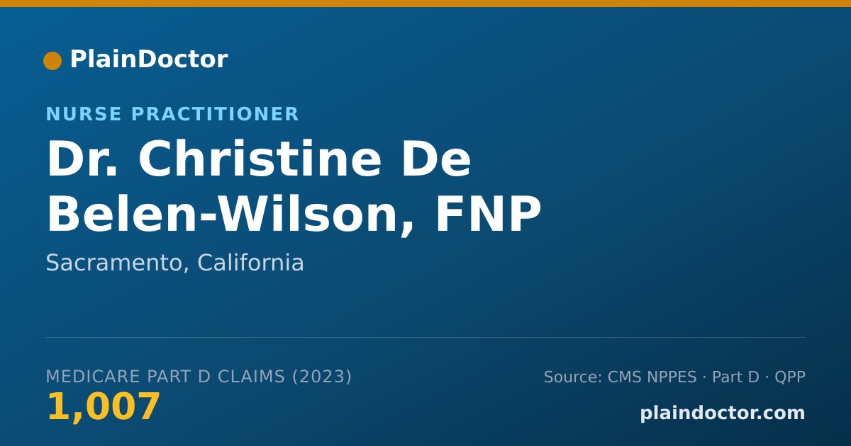 Shareable card for Christine De Belen-Wilson, FNP - Nurse Practitioner, Sacramento, CA
