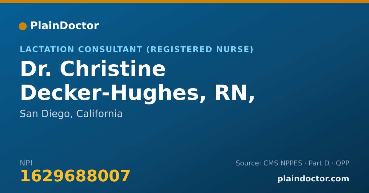 Shareable card for Christine Decker-Hughes, RN, IBCLC - Lactation Consultant (Registered Nurse), San Diego, CA