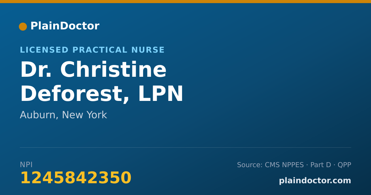 Shareable card for Christine Deforest, LPN - Licensed Practical Nurse, Auburn, NY