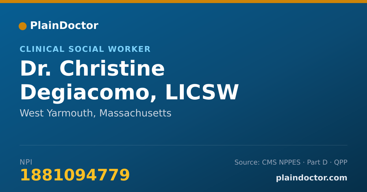 Shareable card for Christine Degiacomo, LICSW - Clinical Social Worker, West Yarmouth, MA