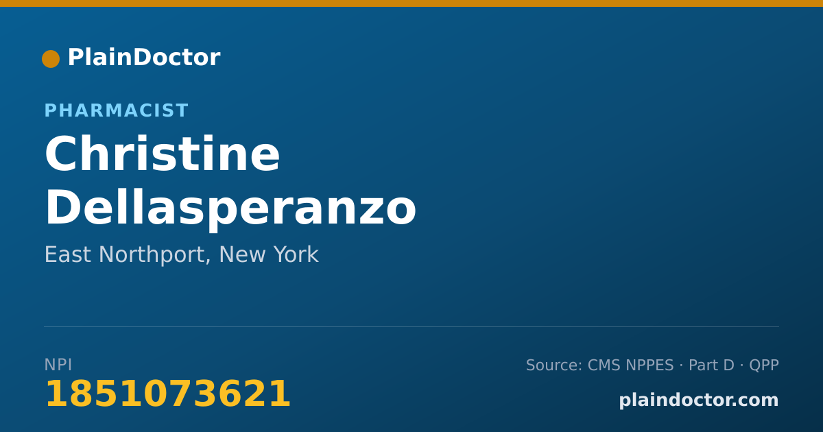 Shareable card for Christine Dellasperanzo - Pharmacist, East Northport, NY