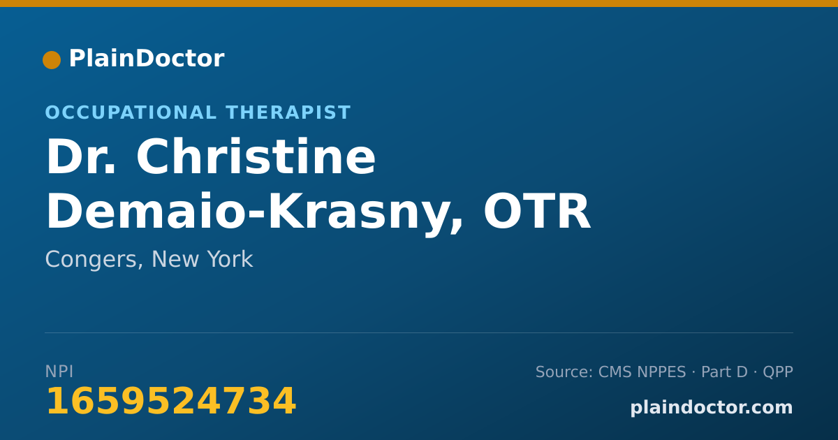 Shareable card for Christine Demaio-Krasny, OTR - Occupational Therapist, Congers, NY