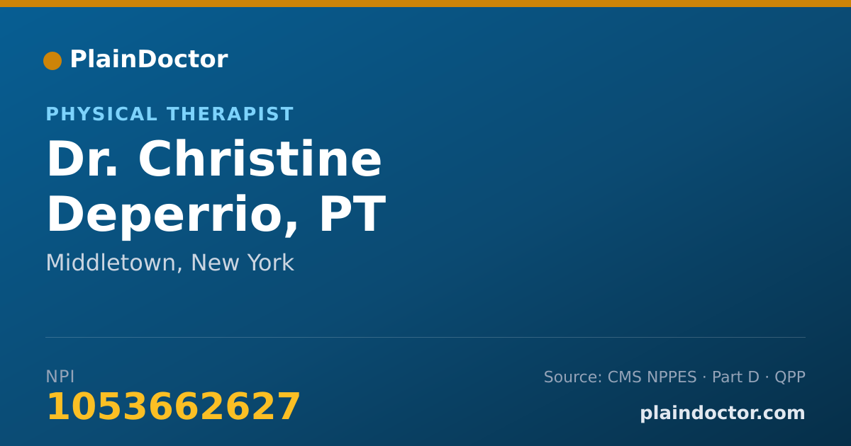 Shareable card for Christine Deperrio, PT - Physical Therapist, Middletown, NY