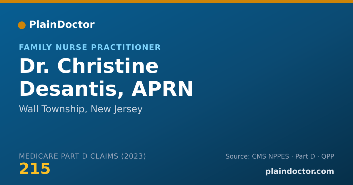 Shareable card for Christine Desantis, APRN - Family Nurse Practitioner, Wall Township, NJ