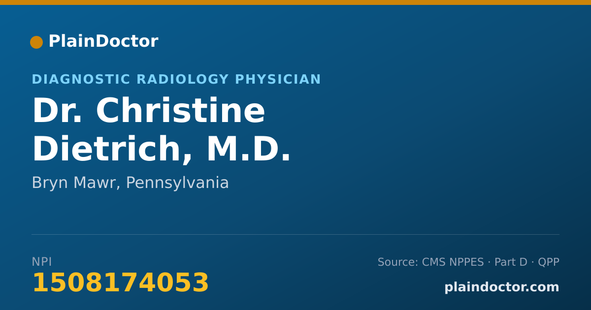 Shareable card for Christine Dietrich, M.D. - Diagnostic Radiology Physician, Bryn Mawr, PA