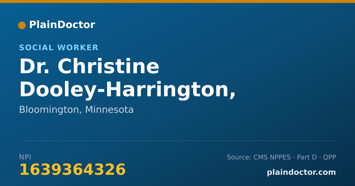 Shareable card for Christine Dooley-Harrington, LICSW - Social Worker, Bloomington, MN