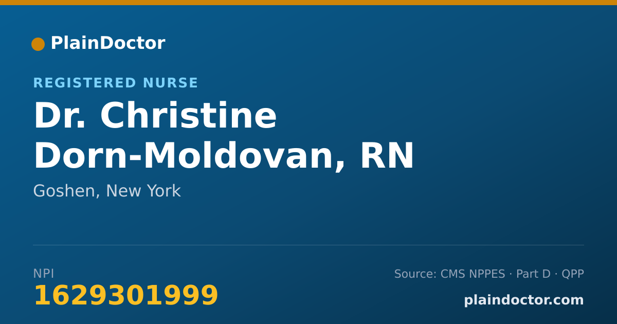 Shareable card for Christine Dorn-Moldovan, RN - Registered Nurse, Goshen, NY