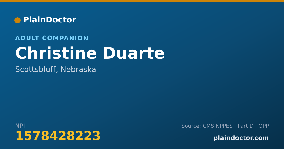 Shareable card for Christine Duarte - Adult Companion, Scottsbluff, NE