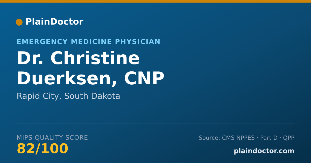Shareable card for Christine Duerksen, CNP - Emergency Medicine Physician, Rapid City, SD