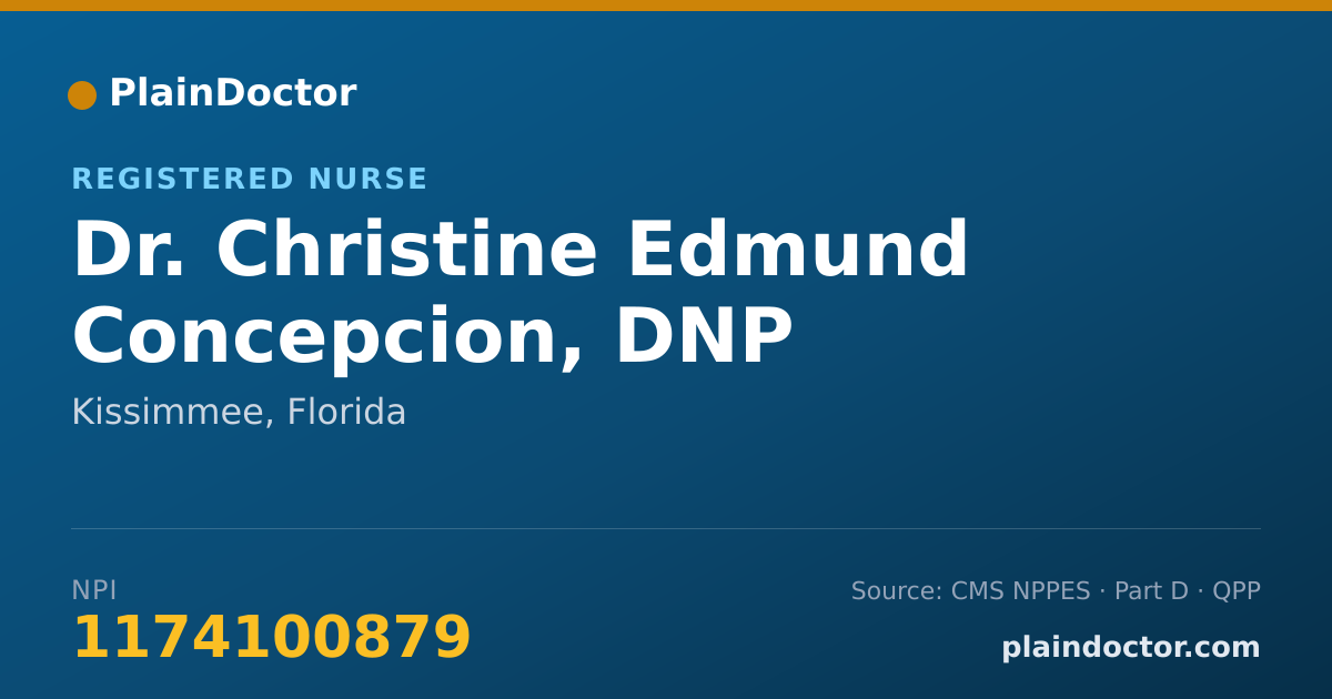 Shareable card for Christine Edmund Concepcion, DNP - Registered Nurse, Kissimmee, FL