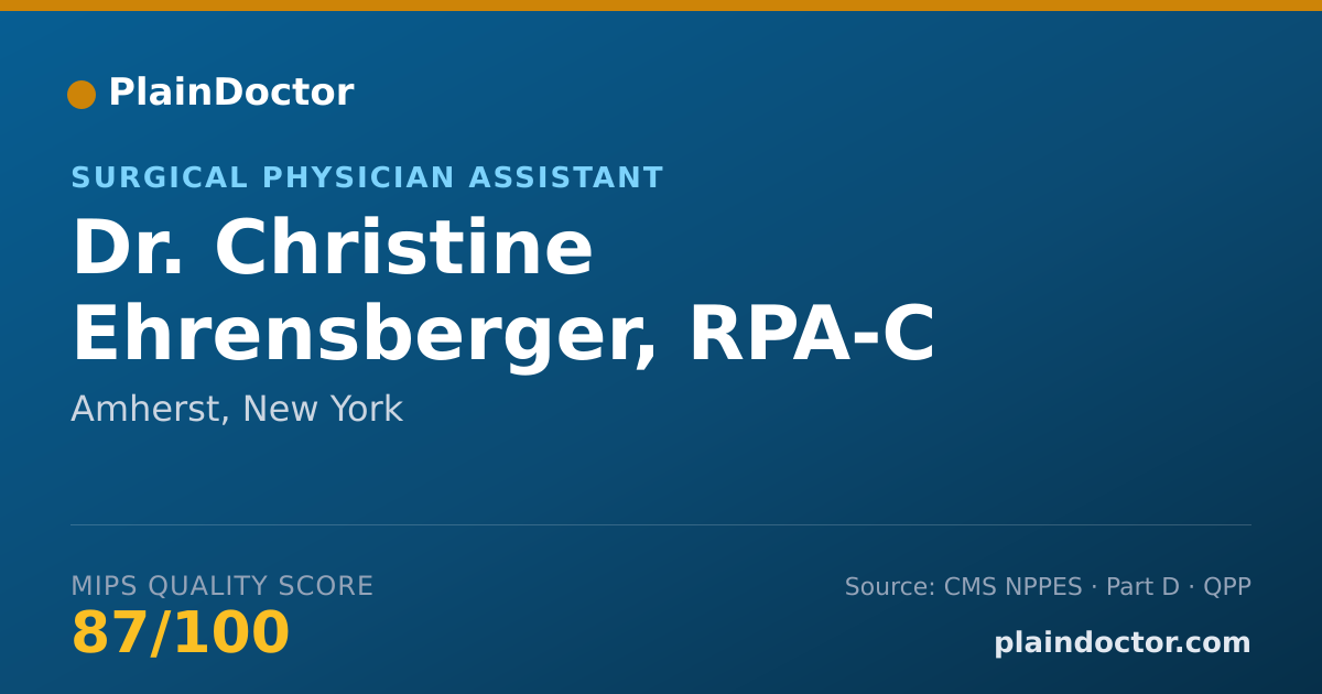 Shareable card for Christine Ehrensberger, RPA-C - Surgical Physician Assistant, Amherst, NY