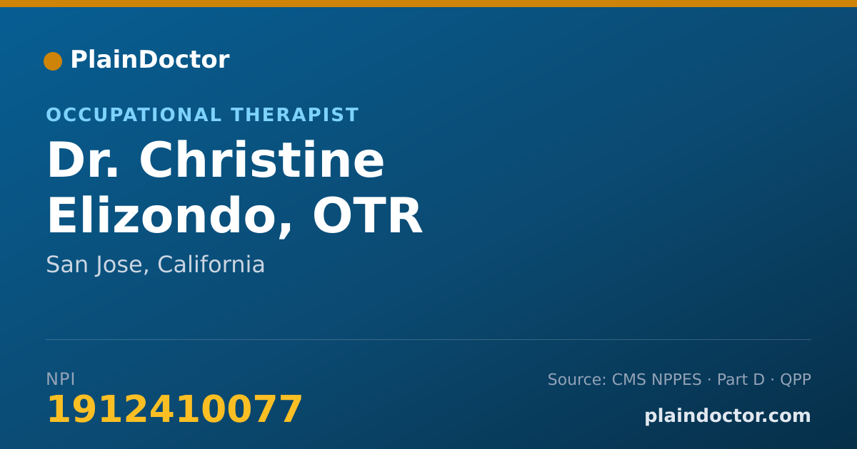 Shareable card for Christine Elizondo, OTR - Occupational Therapist, San Jose, CA