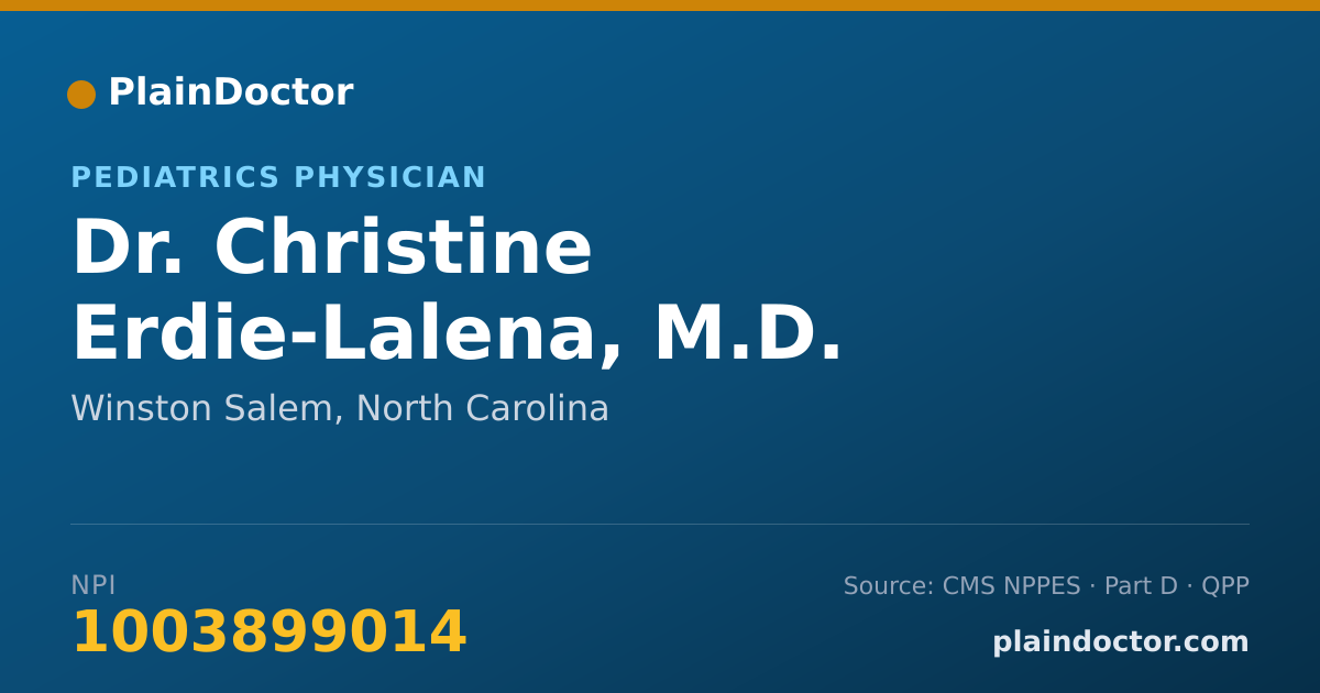 Shareable card for Christine Erdie-Lalena, M.D. - Pediatrics Physician, Winston Salem, NC