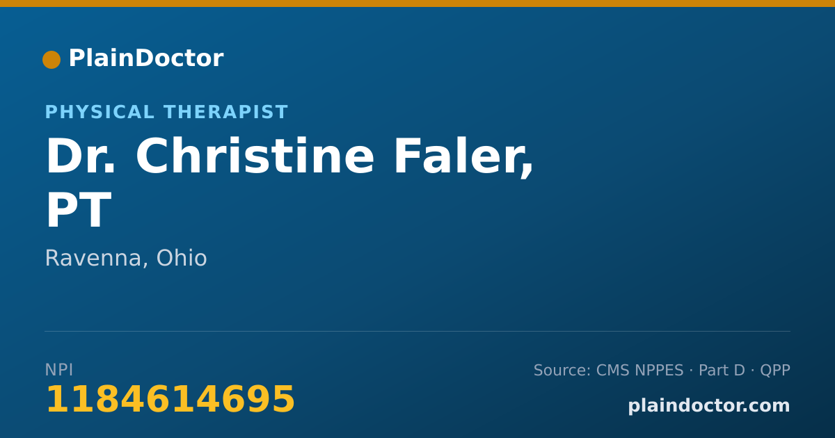 Shareable card for Christine Faler, PT - Physical Therapist, Ravenna, OH