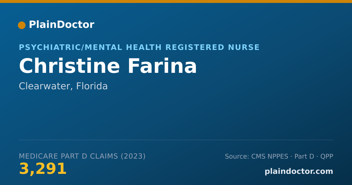 Shareable card for Christine Farina - Psychiatric/Mental Health Registered Nurse, Clearwater, FL