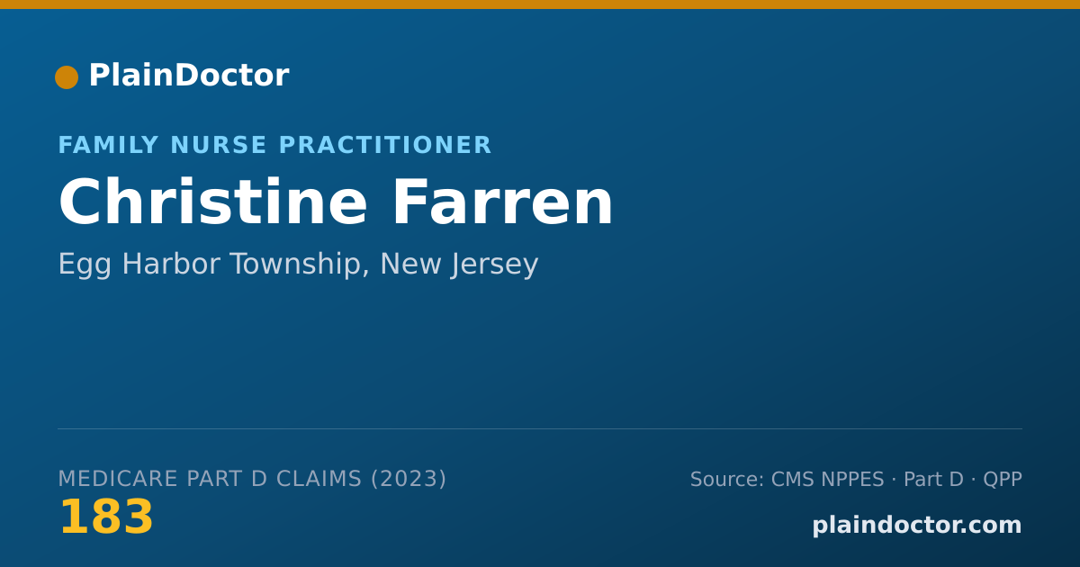 Shareable card for Christine Farren - Family Nurse Practitioner, Egg Harbor Township, NJ