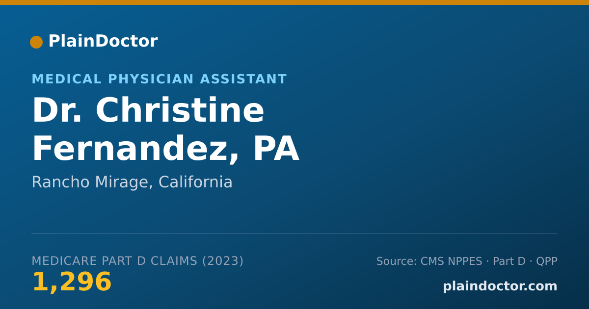 Shareable card for Christine Fernandez, PA - Medical Physician Assistant, Rancho Mirage, CA