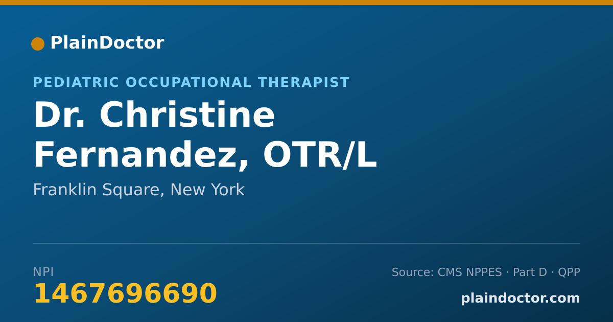 Shareable card for Christine Fernandez, OTR/L - Pediatric Occupational Therapist, Franklin Square, NY