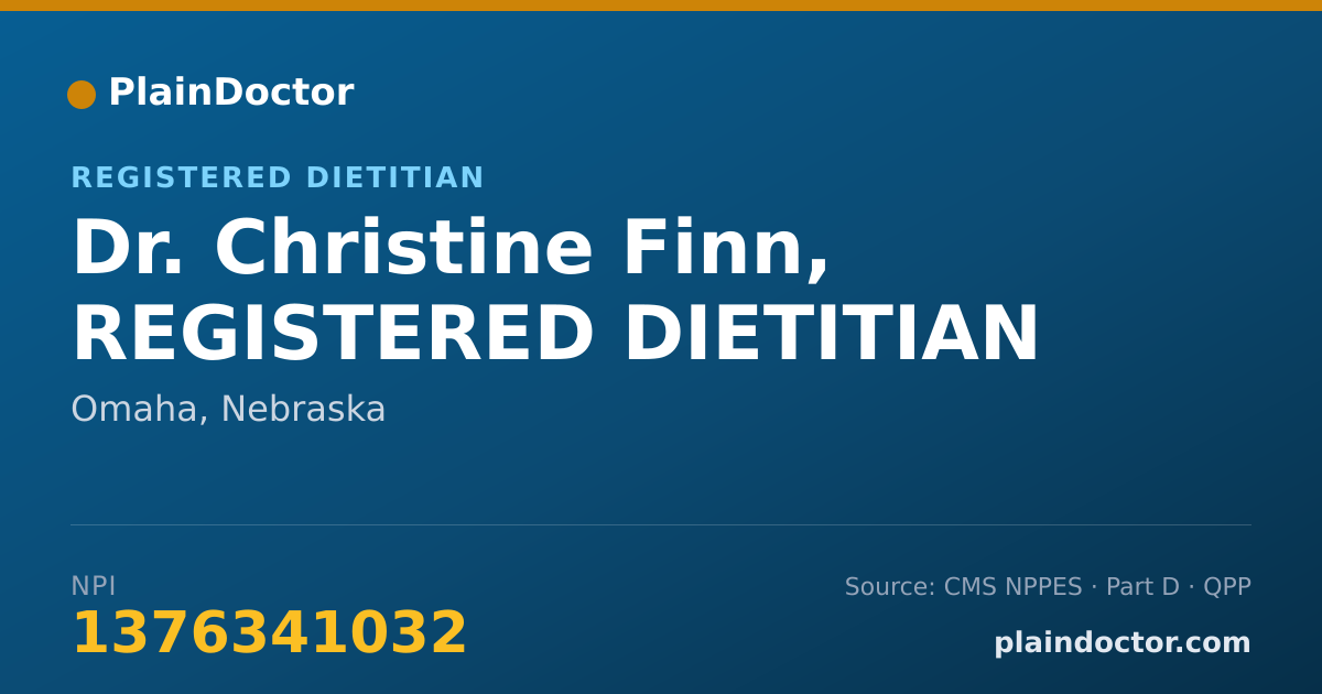 Shareable card for Christine Finn, REGISTERED DIETITIAN - Registered Dietitian, Omaha, NE