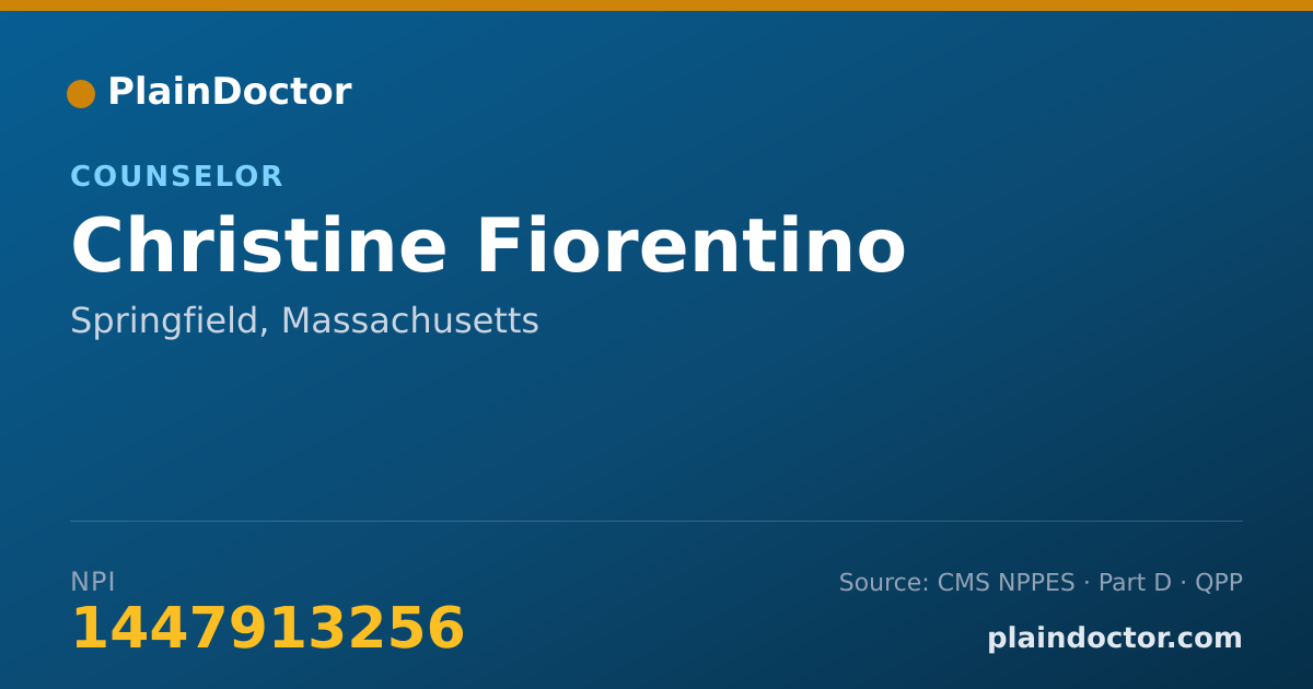 Shareable card for Christine Fiorentino - Counselor, Springfield, MA