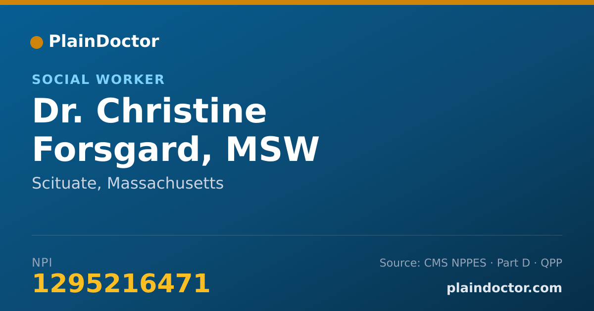 Shareable card for Christine Forsgard, MSW - Social Worker, Scituate, MA