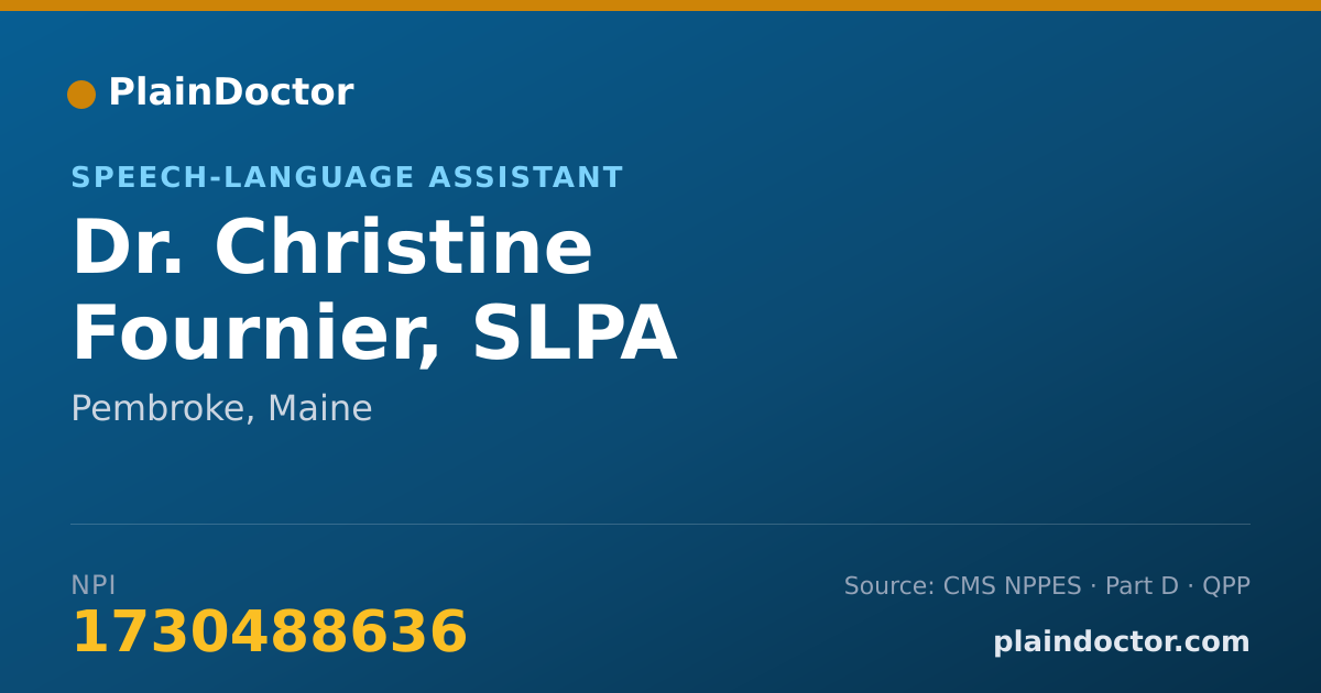 Shareable card for Christine Fournier, SLPA - Speech-Language Assistant, Pembroke, ME