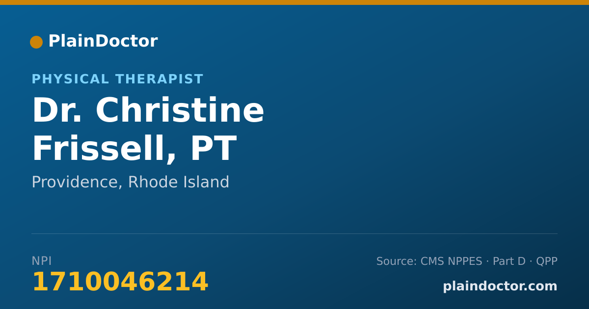 Shareable card for Christine Frissell, PT - Physical Therapist, Providence, RI