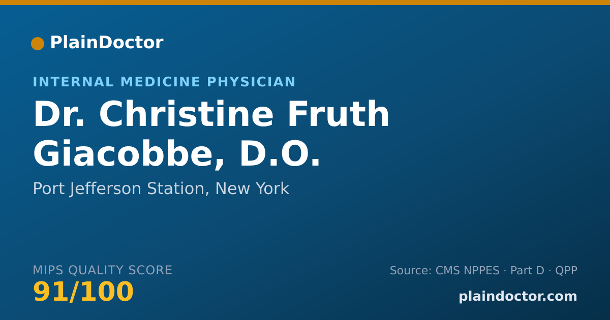 Shareable card for Christine Fruth Giacobbe, D.O. - Internal Medicine Physician, Port Jefferson Station, NY