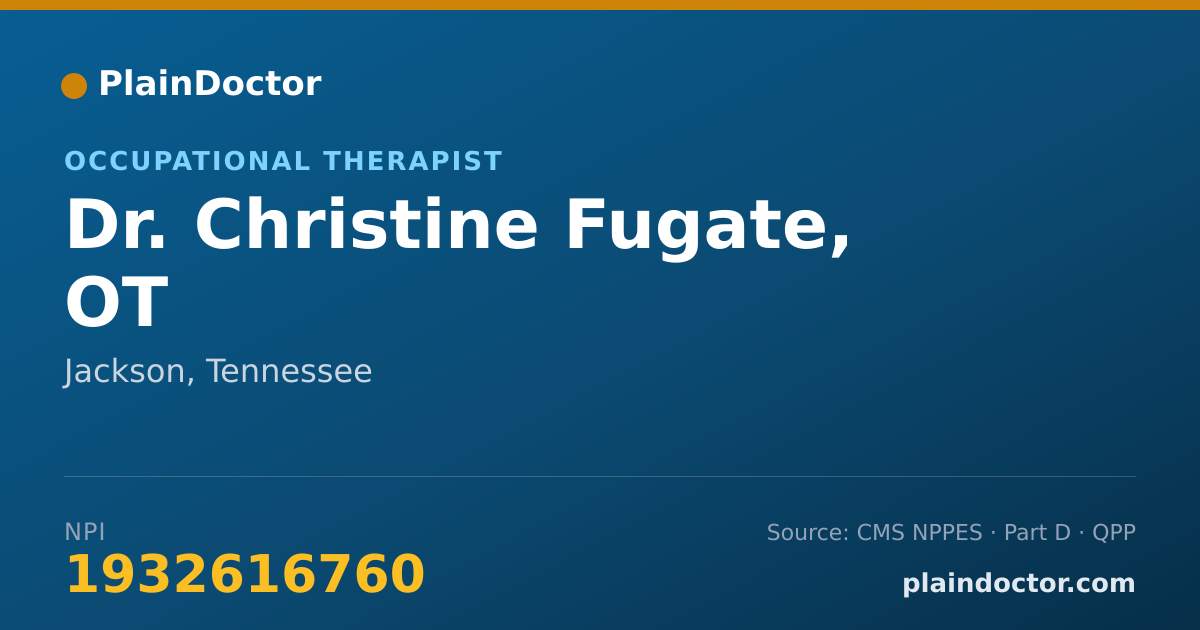 Shareable card for Christine Fugate, OT - Occupational Therapist, Jackson, TN