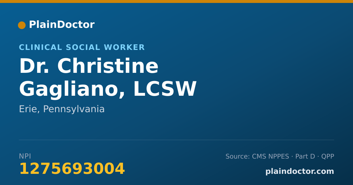 Shareable card for Christine Gagliano, LCSW - Clinical Social Worker, Erie, PA