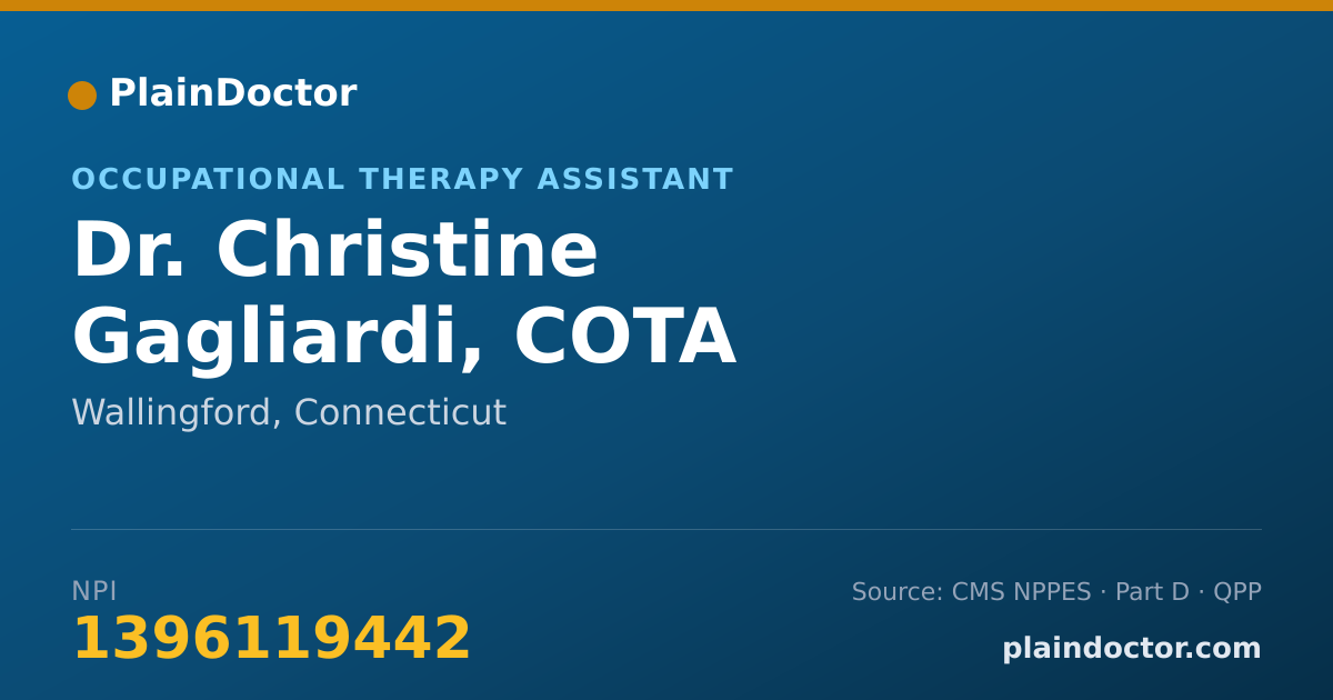 Shareable card for Christine Gagliardi, COTA - Occupational Therapy Assistant, Wallingford, CT