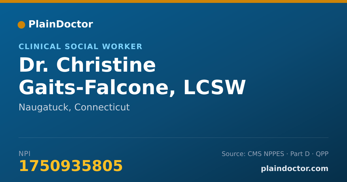 Shareable card for Christine Gaits-Falcone, LCSW - Clinical Social Worker, Naugatuck, CT