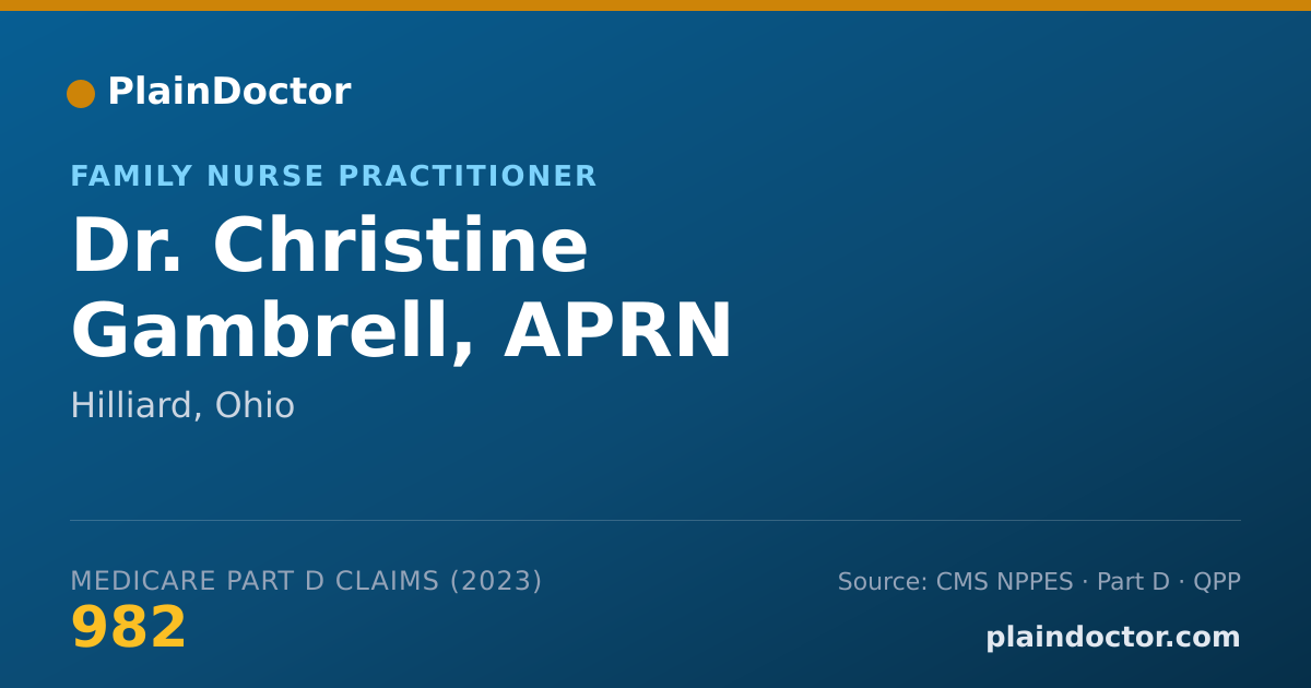 Shareable card for Christine Gambrell, APRN - Family Nurse Practitioner, Hilliard, OH