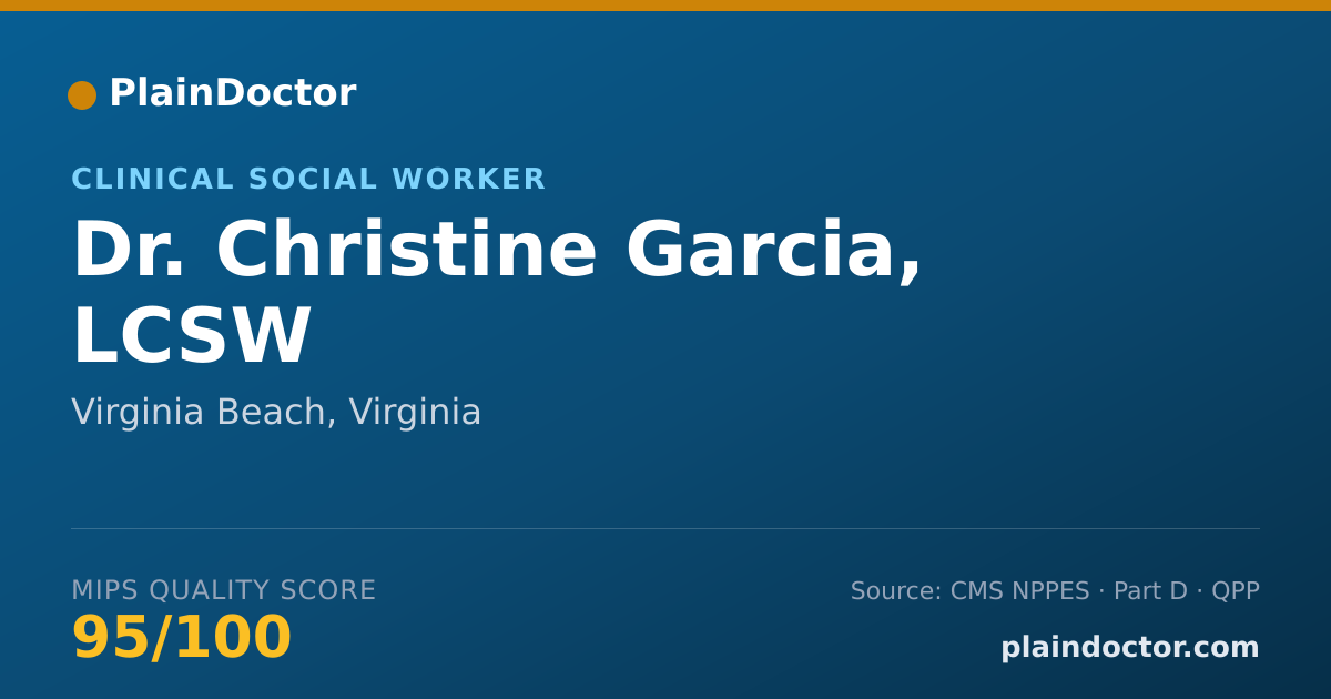 Shareable card for Christine Garcia, LCSW - Clinical Social Worker, Virginia Beach, VA