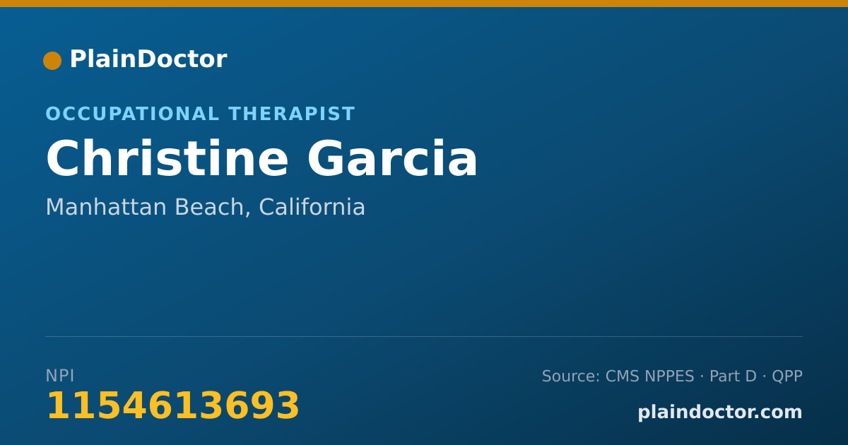 Shareable card for Christine Garcia - Occupational Therapist, Manhattan Beach, CA