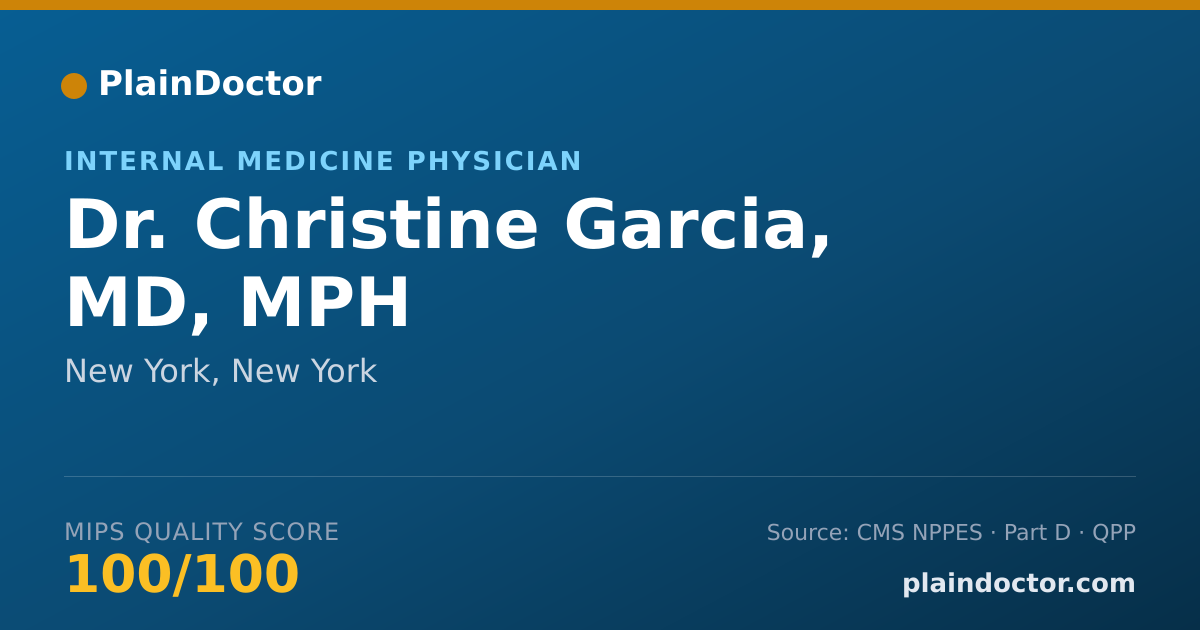 Shareable card for Christine Garcia, MD, MPH - Internal Medicine Physician, New York, NY