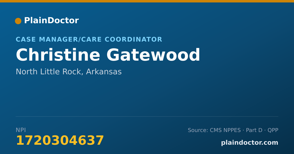 Shareable card for Christine Gatewood - Case Manager/Care Coordinator, North Little Rock, AR