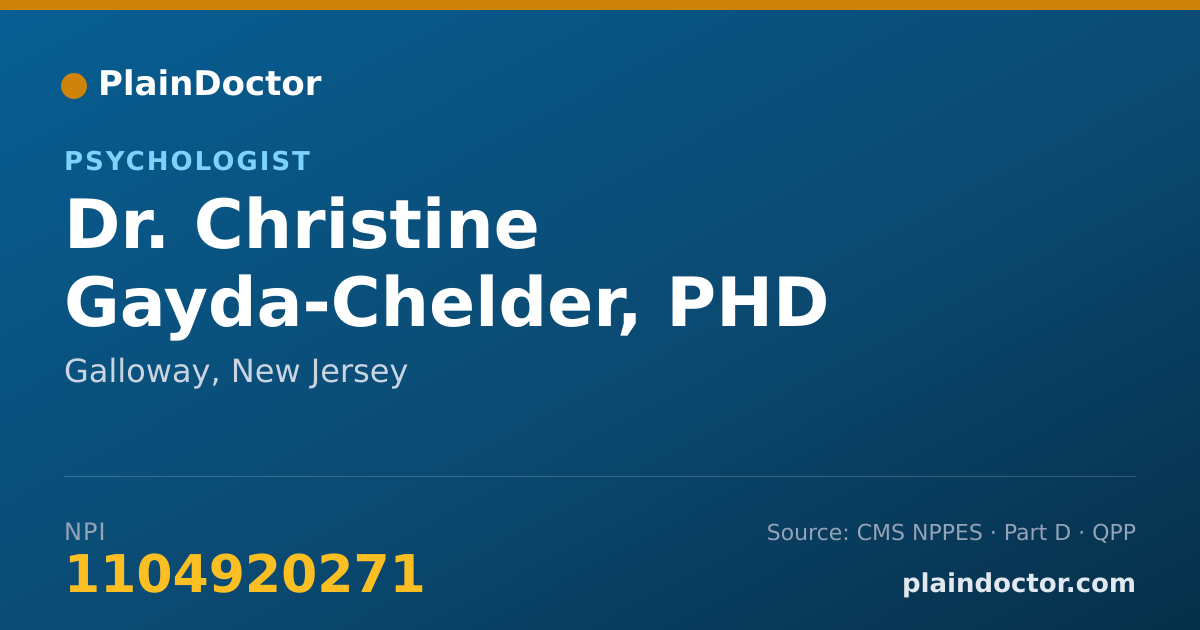 Shareable card for Christine Gayda-Chelder, PHD - Psychologist, Galloway, NJ