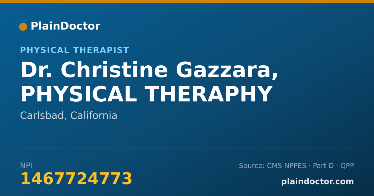 Shareable card for Christine Gazzara, PHYSICAL THERAPHY - Physical Therapist, Carlsbad, CA