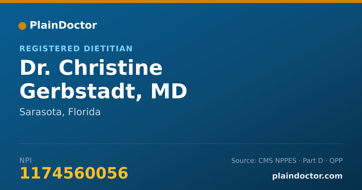 Shareable card for Christine Gerbstadt, MD - Registered Dietitian, Sarasota, FL