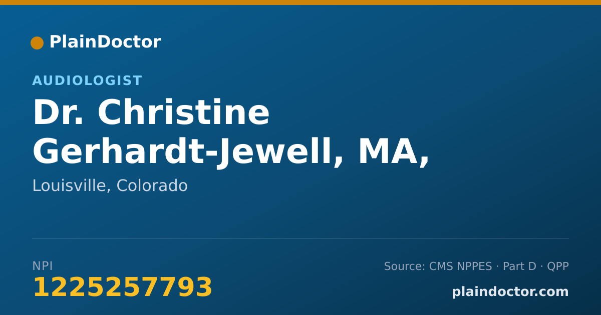 Shareable card for Christine Gerhardt-Jewell, MA, CCC-A - Audiologist, Louisville, CO