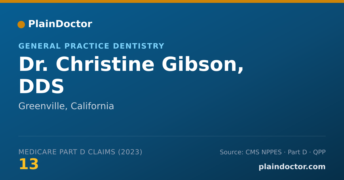 Shareable card for Christine Gibson, DDS - General Practice Dentistry, Greenville, CA