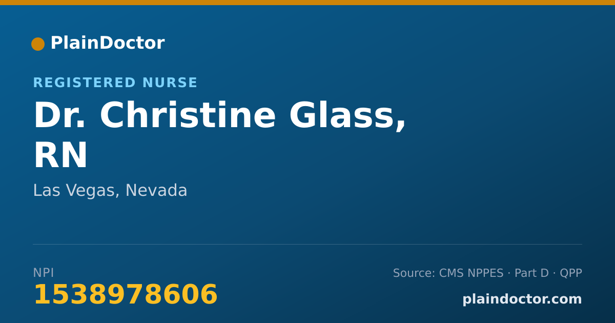 Shareable card for Christine Glass, RN - Registered Nurse, Las Vegas, NV