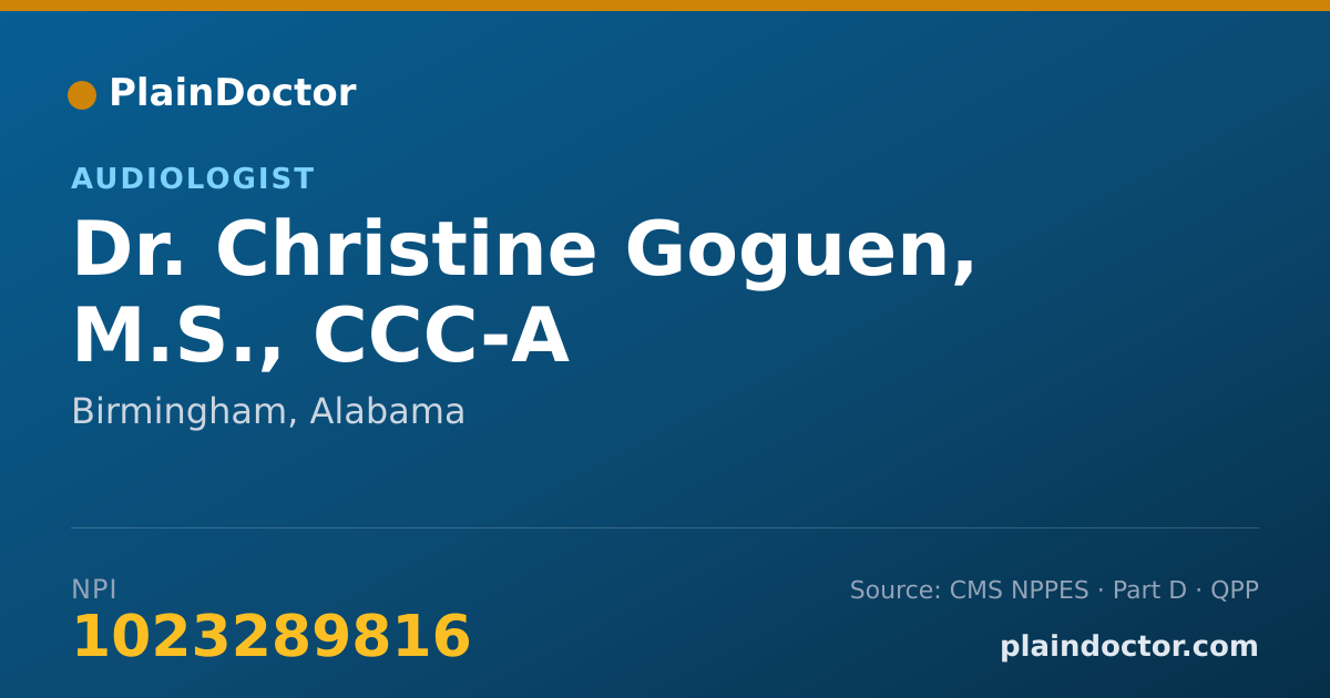 Shareable card for Christine Goguen, M.S., CCC-A - Audiologist, Birmingham, AL