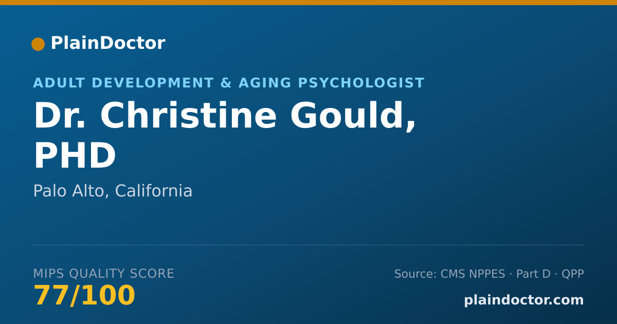 Shareable card for Christine Gould, PHD - Adult Development & Aging Psychologist, Palo Alto, CA