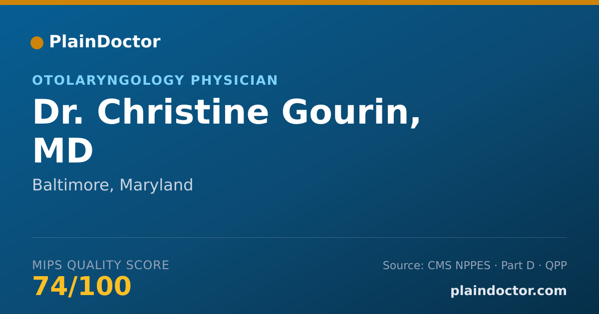 Shareable card for Christine Gourin, MD - Otolaryngology Physician, Baltimore, MD