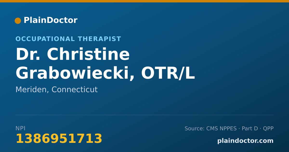 Shareable card for Christine Grabowiecki, OTR/L - Occupational Therapist, Meriden, CT